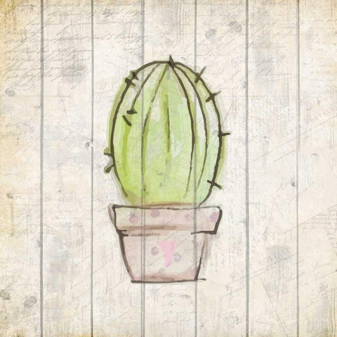 Watercolor Cactus 1 Black Ornate Wood Framed Art Print with Double Matting by Allen, Kimberly