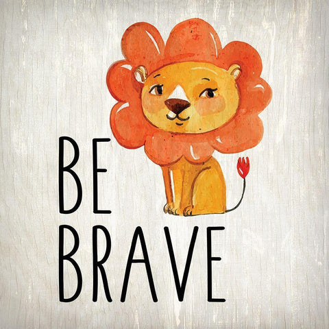 Be Brave Gold Ornate Wood Framed Art Print with Double Matting by Kimberly, Allen