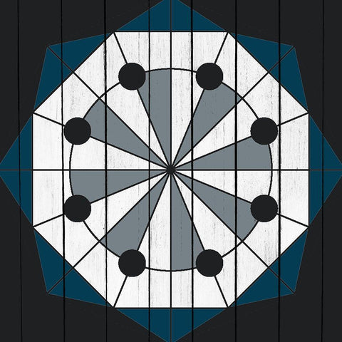 Country Star 1 Black Ornate Wood Framed Art Print with Double Matting by Kimberly, Allen