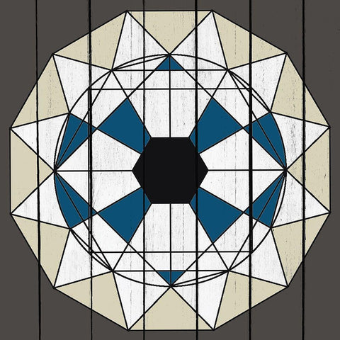 Star Geo White Modern Wood Framed Art Print with Double Matting by Kimberly, Allen