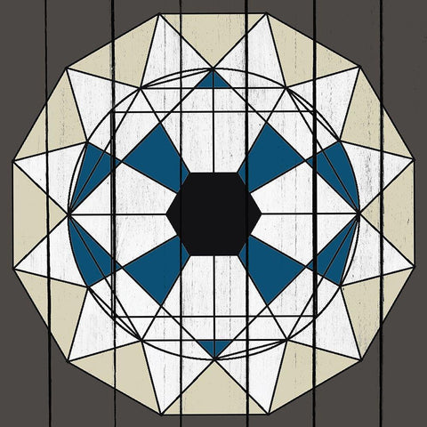 Star Geo Gold Ornate Wood Framed Art Print with Double Matting by Kimberly, Allen