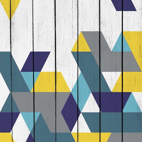 Geo 1 White Modern Wood Framed Art Print with Double Matting by Kimberly, Allen