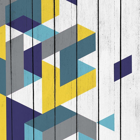 Geo 2 Black Modern Wood Framed Art Print by Kimberly, Allen