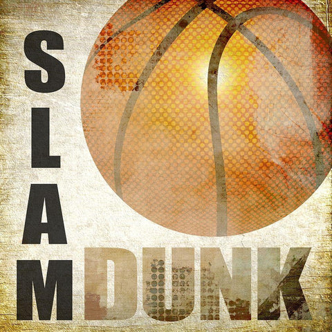 Slam Dunk White Modern Wood Framed Art Print with Double Matting by Kimberly, Allen