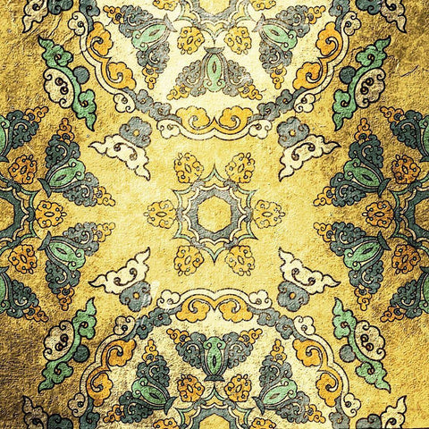 Tiled 2 Gold Ornate Wood Framed Art Print with Double Matting by Kimberly, Allen