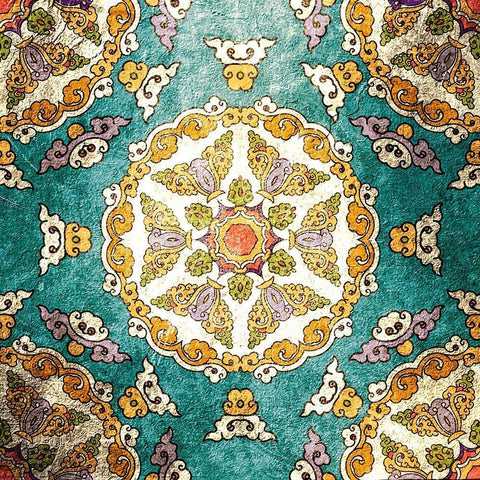 Tiled 3 Gold Ornate Wood Framed Art Print with Double Matting by Kimberly, Allen