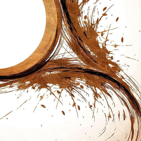 Copper Swirls 1 Black Modern Wood Framed Art Print by Kimberly, Allen