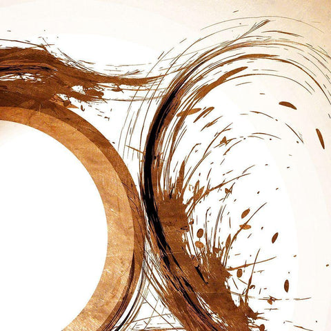 Copper Swirls 2 White Modern Wood Framed Art Print by Kimberly, Allen