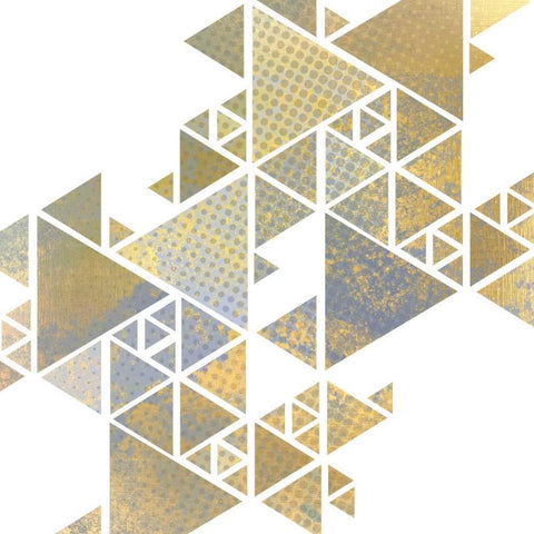 Triangle Gold 1 White Modern Wood Framed Art Print by Allen, Kimberly