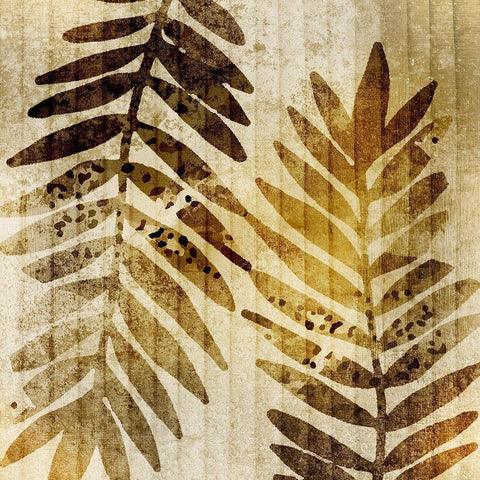 Bamboo Leaves 2 Gold Ornate Wood Framed Art Print with Double Matting by Kimberly, Allen