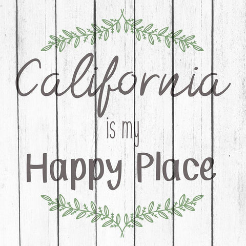 My Happy Place CA Black Ornate Wood Framed Art Print with Double Matting by Kimberly, Allen