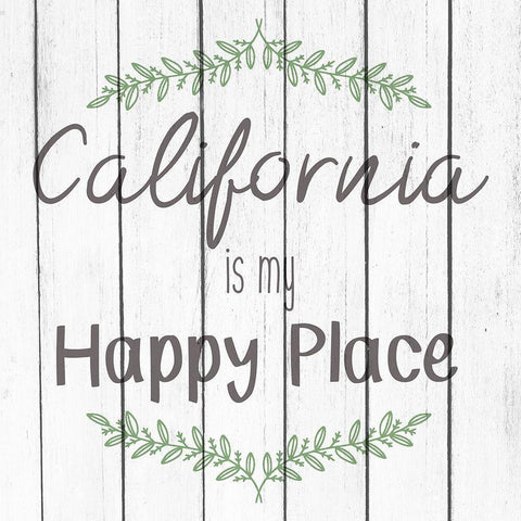 My Happy Place CA Black Modern Wood Framed Art Print with Double Matting by Kimberly, Allen