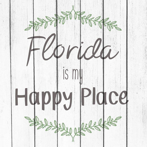 My Happy Place FL White Modern Wood Framed Art Print with Double Matting by Kimberly, Allen