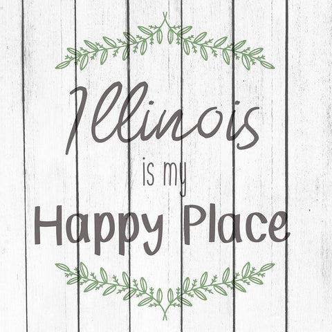 My Happy Place IL White Modern Wood Framed Art Print by Kimberly, Allen