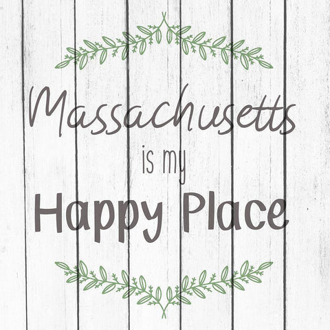 My Happy Place MA White Modern Wood Framed Art Print by Kimberly, Allen