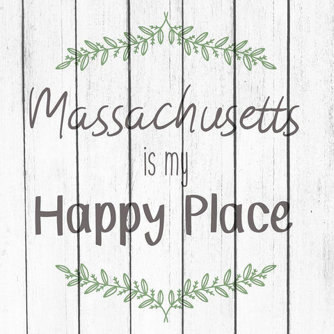 My Happy Place MA Black Ornate Wood Framed Art Print with Double Matting by Kimberly, Allen