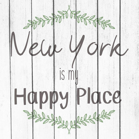 My Happy Place NY Gold Ornate Wood Framed Art Print with Double Matting by Kimberly, Allen