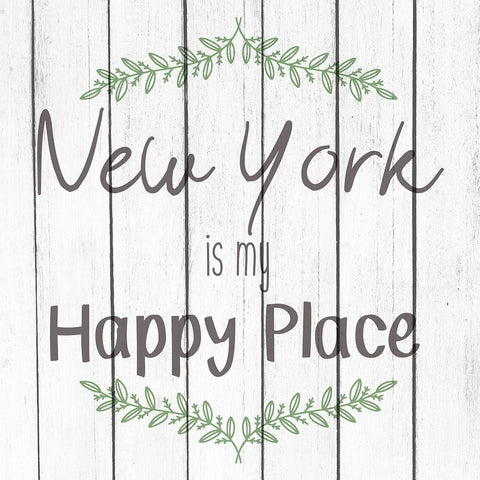 My Happy Place NY Black Ornate Wood Framed Art Print with Double Matting by Kimberly, Allen