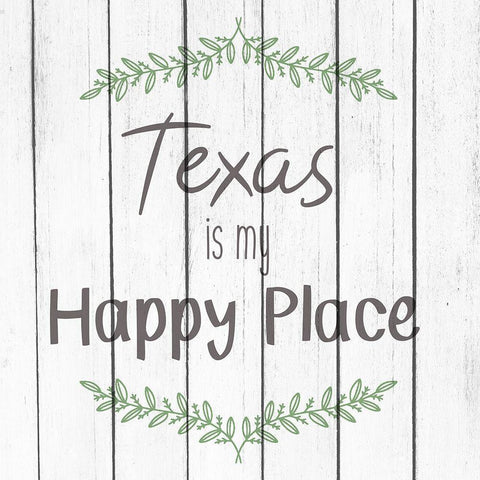 My Happy Place TX White Modern Wood Framed Art Print by Kimberly, Allen