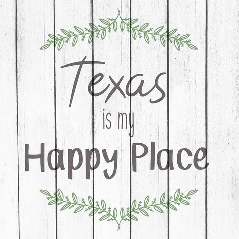 My Happy Place TX Black Ornate Wood Framed Art Print with Double Matting by Kimberly, Allen