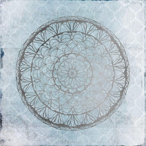 Silver Medallion 2 White Modern Wood Framed Art Print by Kimberly, Allen