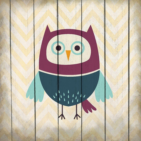 Owl 1 Black Modern Wood Framed Art Print with Double Matting by Kimberly, Allen