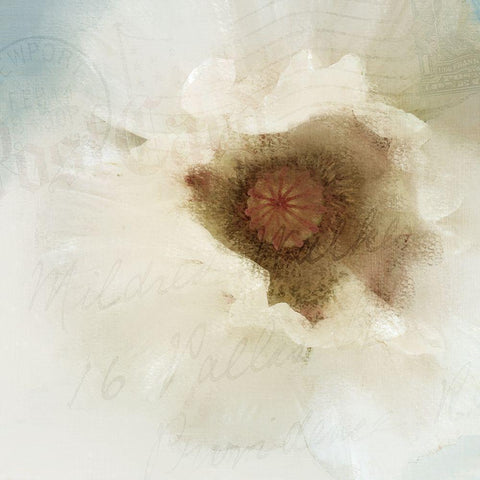 Postcard Poppy Gold Ornate Wood Framed Art Print with Double Matting by Allen, Kimberly