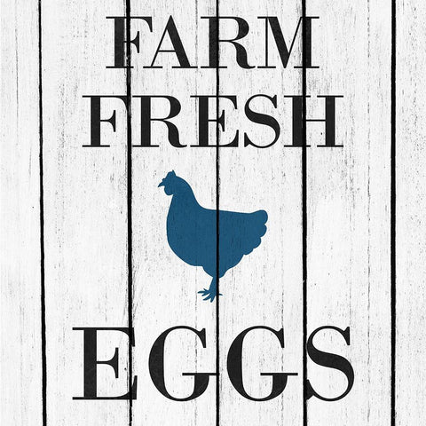 Farm Fresh Eggs White Modern Wood Framed Art Print with Double Matting by Kimberly, Allen