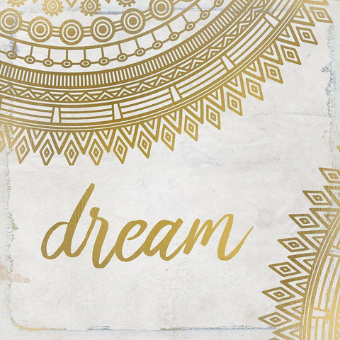 Henna Gold 1 White Modern Wood Framed Art Print with Double Matting by Kimberly, Allen