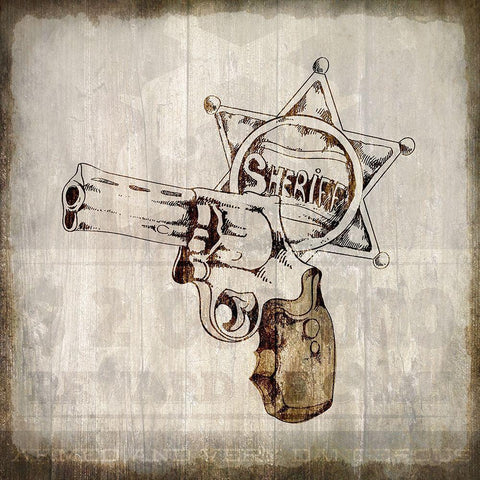 Wild West 3 Black Modern Wood Framed Art Print with Double Matting by Kimberly, Allen