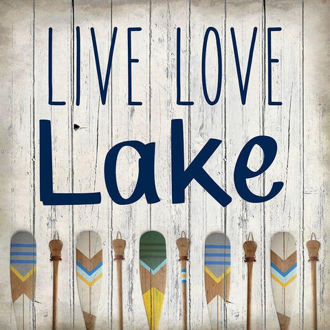 Live Love Lake White Modern Wood Framed Art Print with Double Matting by Kimberly, Allen