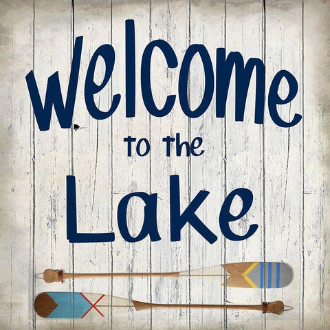 Welcome to the Lake White Modern Wood Framed Art Print with Double Matting by Kimberly, Allen