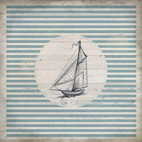 Lets Sail  2 Gold Ornate Wood Framed Art Print with Double Matting by Kimberly, Allen