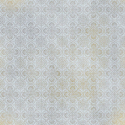 Azure Coastal Pattern 1 Gold Ornate Wood Framed Art Print with Double Matting by Kimberly, Allen