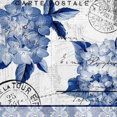 Hydrangea Square 2 Black Modern Wood Framed Art Print with Double Matting by Kimberly, Allen