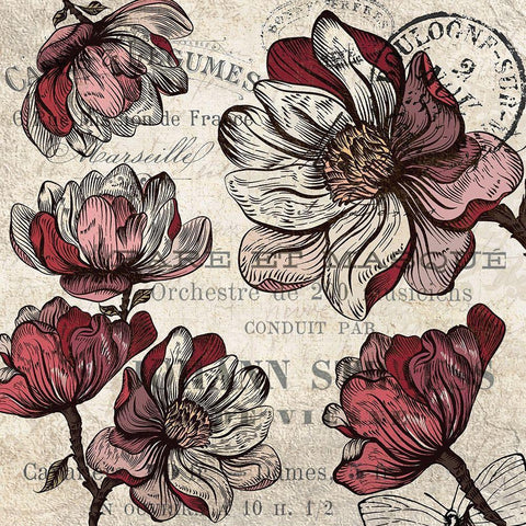 Magnolia Series 3  Black Ornate Wood Framed Art Print with Double Matting by Kimberly, Allen