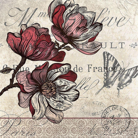 Magnolia Square 2 Gold Ornate Wood Framed Art Print with Double Matting by Kimberly, Allen