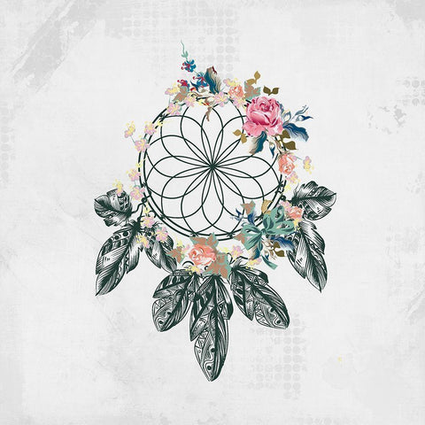 Dreamcatcher 1 White Modern Wood Framed Art Print by Kimberly, Allen