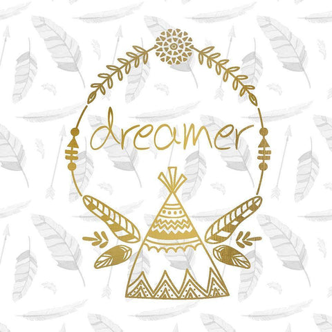 Feathered Dreamer White Modern Wood Framed Art Print with Double Matting by Kimberly, Allen