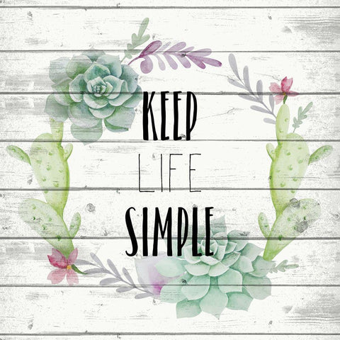 Keep Life Simple Black Modern Wood Framed Art Print by Kimberly, Allen