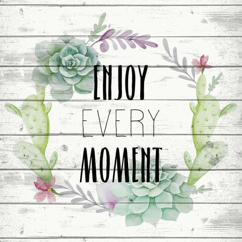 Enjoy every Moment Black Ornate Wood Framed Art Print with Double Matting by Kimberly, Allen
