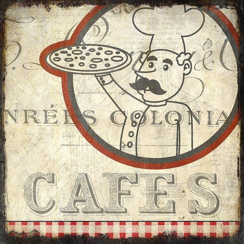 Cafes 1 Black Modern Wood Framed Art Print by Kimberly, Allen