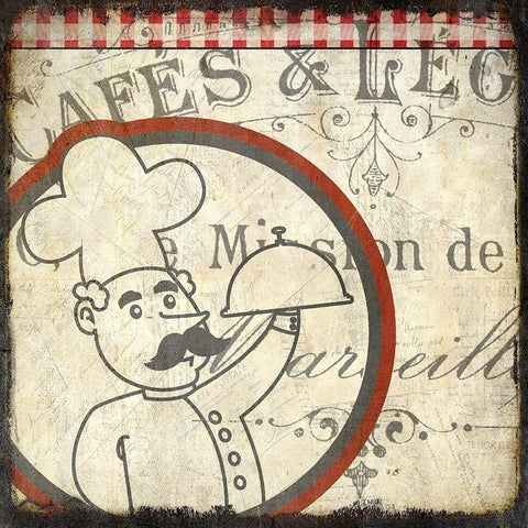 Cafes 2 Black Modern Wood Framed Art Print by Kimberly, Allen