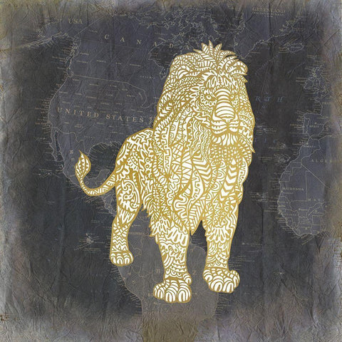 Global Animals 2 Gold Ornate Wood Framed Art Print with Double Matting by Kimberly, Allen