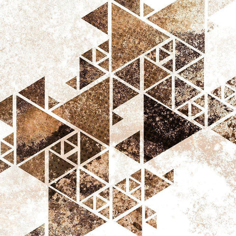 Triangles in Copper 1 Black Modern Wood Framed Art Print by Allen, Kimberly