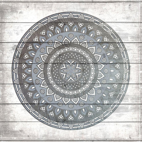 Aged Mandala 1 v2 Black Modern Wood Framed Art Print by Kimberly, Allen