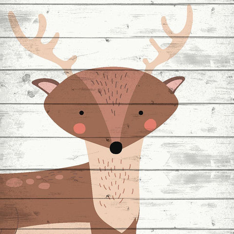 Woodland Creatures 2 White Modern Wood Framed Art Print with Double Matting by Allen, Kimberly