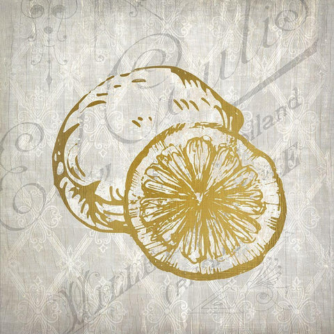 Lemon Latice 1 Gold Ornate Wood Framed Art Print with Double Matting by Kimberly, Allen