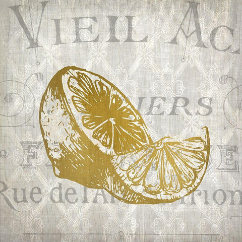 Lemon Latice 2 White Modern Wood Framed Art Print by Kimberly, Allen