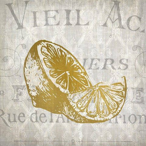 Lemon Latice 2 Black Ornate Wood Framed Art Print with Double Matting by Kimberly, Allen